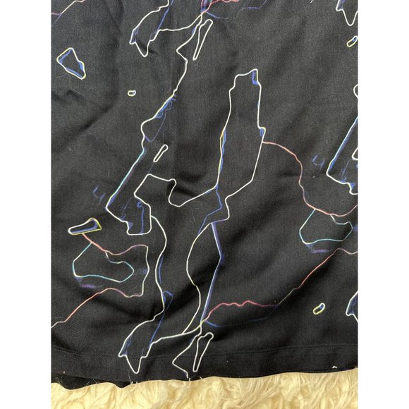 Elk the Label Dress Womens Large Scribble Print Shift Midi Blue Lagenlook - Picture 2 of 11